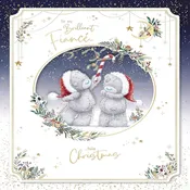 Bears With Candy Canes Brilliant Fianc Luxury Boxed Handmade Christmas Card