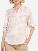 Ashanti Roll Tab Printed V Neck Shirt