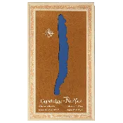 Canadice Lake, New York Stained Wood and Distressed White Frame Lake Map Silhouette