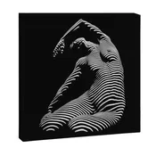 0077s-DJA Abstract Photograph of Seated Woman Striped by Light and Shade Canvas Print