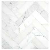 1-1/2" x 6" Herringbone Harmony | Calacatta Gold - Polished | Marble Mosaic Tile