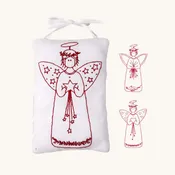 Angel Ornament Trio Redwork Embroidery Kit