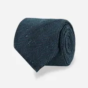 Affinato Herringbone Hunter Green Tie