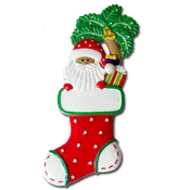 105T: Tropical Santa Stocking Ornament