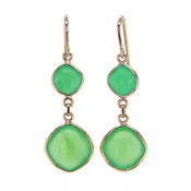 Aqua Chalcedony Earrings in 18K Solid Gold