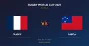 France vs Samoa Tickets - Rugby World Cup 2027 Sydney