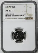 2017 P Roosevelt Dime NGC MS 67 FT