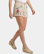 Floral Embroidered Shorts