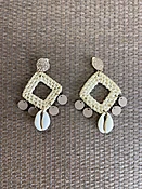 CLIP ON Cowrie Shell Wood Earrings — KFLEYE.COM