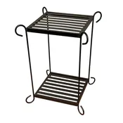 26" Two Tiered Black Plant Stand