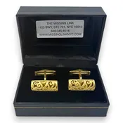 14K Gold Rectangular Openwork Scroll Cufflinks 6.43 dwt