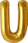 34" Foil Mylar Gold Letter 'U' Balloon
