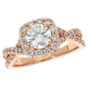 14K Rose Gold Diamond Engagement Ring