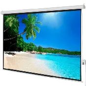 100" 4:3 80" x 60" Viewing Area Motorized Projector Screen with Remote Control Matte White