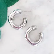 14k Gold Balloon Hoop Earrings