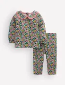 Pretty Collar Sweat Set-Raspberry Floral