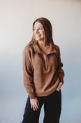 Camel Half Zip Sweater