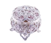All Jeweled Round Shape Trinket Box. Hand Crafted with Austrian Crystals