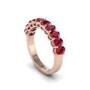 10 Stone Ruby Oval Cut Wedding Band Ring - Harriet No. 11