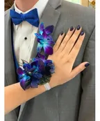 UNIQUE ORCHID CORSAGE AND BOUTONNIERE
