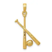 10K Bats & Baseball Pendant