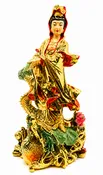 (A2) Guan Yin Dragon Vase & Bead Blessing Statue