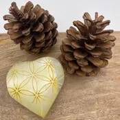 Flower of Life Selenite Heart - Available in Red, White & Yellow 2.34"