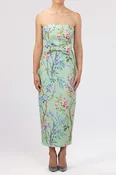 Elizabeth Garden Reverie Silk Faille Midi Dress with Bow Belt