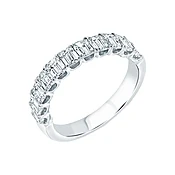 4.32 carat Emerald cut Half Eternity Diamond Wedding Ring in Platinum