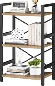 ShipItFurniture - 3 Tier Industrial Metal Bookcase Rustic Etagere Shelf Light Coffee