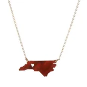 Acrylic State Heart Necklace