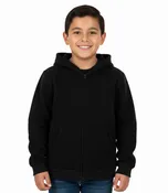 Boys 8-18 Zip Front Fleece Hoodie Jacket Black - 0283288