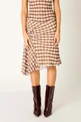 Brown Plaid Parce Skirt