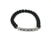 Dave Matthews Inspired Stretch Bracelet / DMB Jewelry / Lava Beads and Handstamped Metal Plate / Unisex / Made in USA