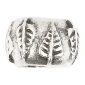 Casting Beads-9x15mm Rondelle with Leaves-Antique Silver-Quantity 1