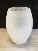 Crackle Glass Egg Shaped Vase