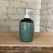 Lightly Textured Lotion Dispenser in Green and Black