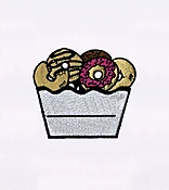 Basketful of Delicious Doughnuts Embroidery Design | Sweet Bakery Pattern
