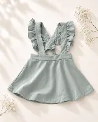 Addy Ruffle Suspender Skirt - Aqua