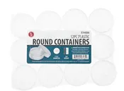 12-Piece Clear Round Plastic Storage Containers with Screw-On Lids