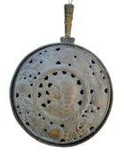 17th c. Queen Anne Period, Bed Warmer, & Plague Pan, Brass and Wood