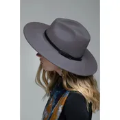 100% Wool Leather Trim Panama Hat