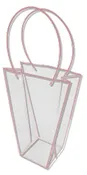 BB4413 -Medium 21.5″ Bouquet Bag – Clear w/Peach Trim (Pack of 12)