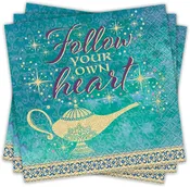 Unique Disney Aladdin Paper Beverage Napkins, 5" x 5", Multicolor