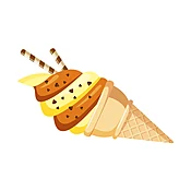 Chocolate Chip and Wafer Stick Ice Cream Vector Art