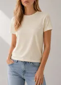 Cotton Modal Slub Crew Tee Ivory
