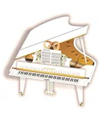 3D Greeting Card - White Wedding Grand Piano