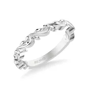 Artcarved Bridal Band No Stones Classic Lyric Anniversary Ring 14K White Gold