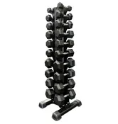 5-50lbs Rubber Hex Dumbbell Set + Vertical Rack PRE ORDER