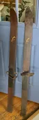 Vintage Wooden 46”  Long Snow Skis Patina POINTED TIPS GREGG